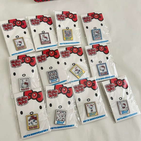 Sanrio Hello Kitty Friend of the Year Pin Set 2019 With Plexiglass Display Board - Picture 3 of 16